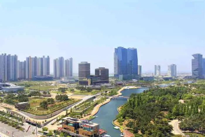 송도 센트럴파크 항공 전경